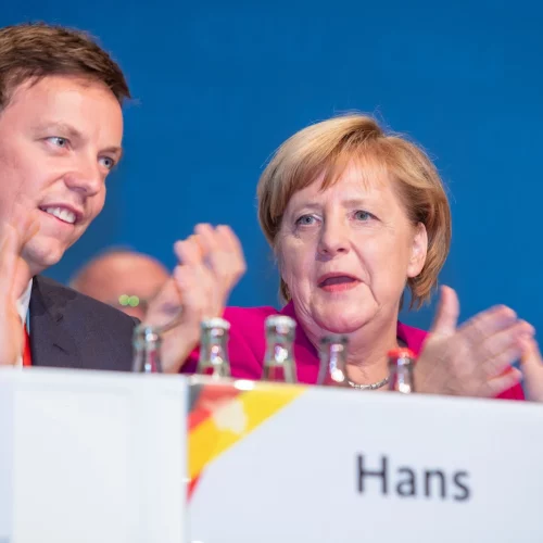 Tobias Hans und Angela Merkel